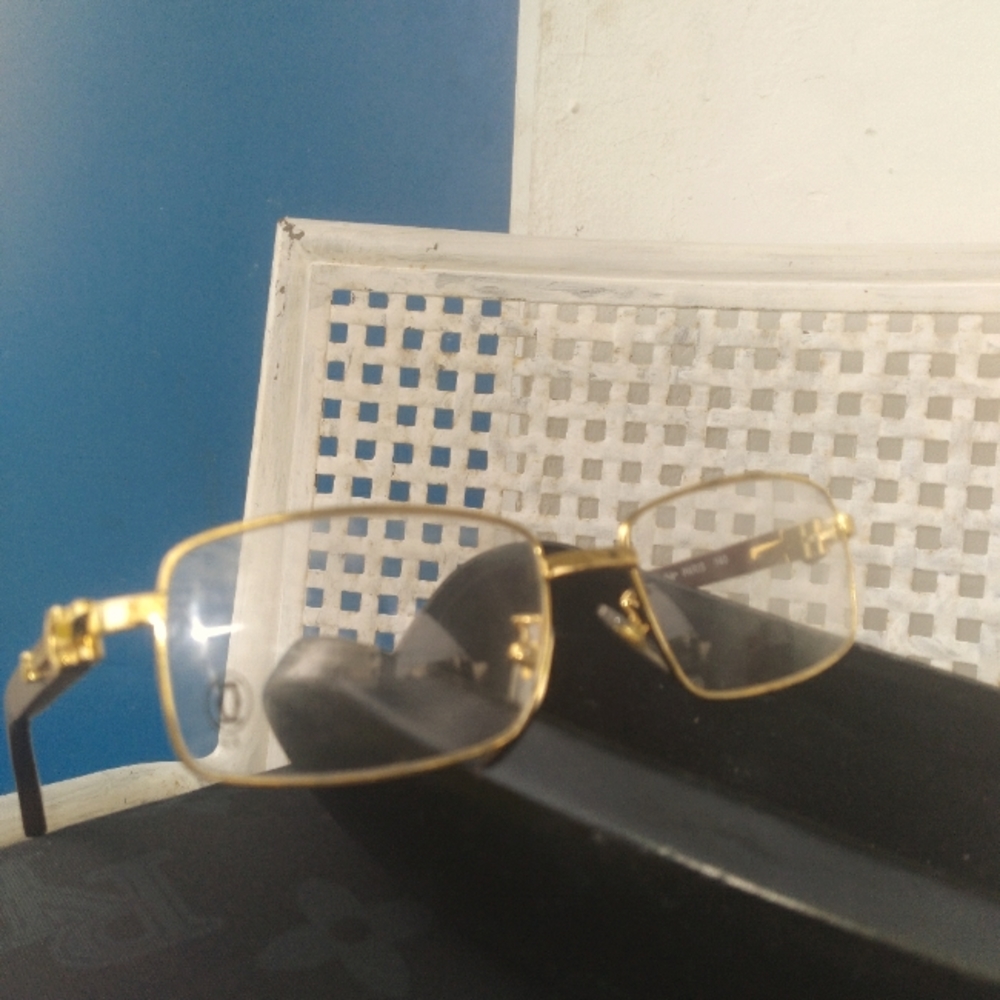 Cartier glasses Wood and Gold Frame